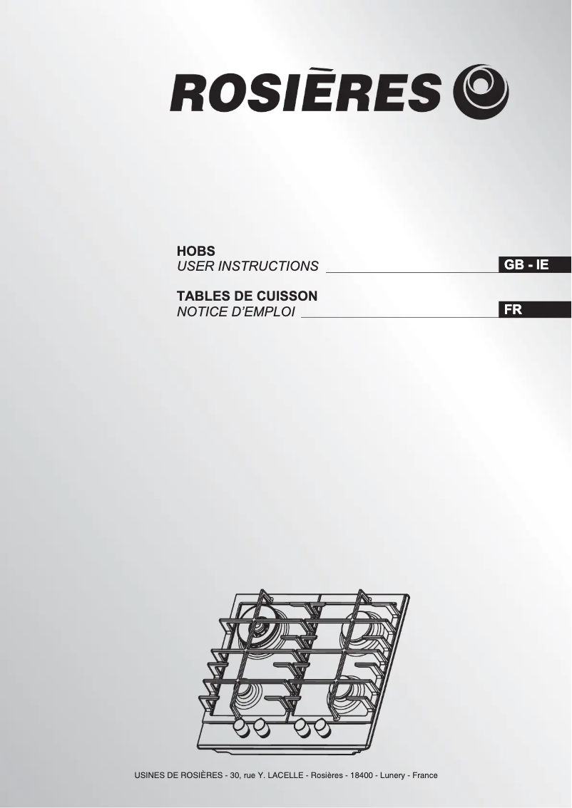 Page 1 de la notice Manuel utilisateur Rosieres RHG 7 WL 5 WVX