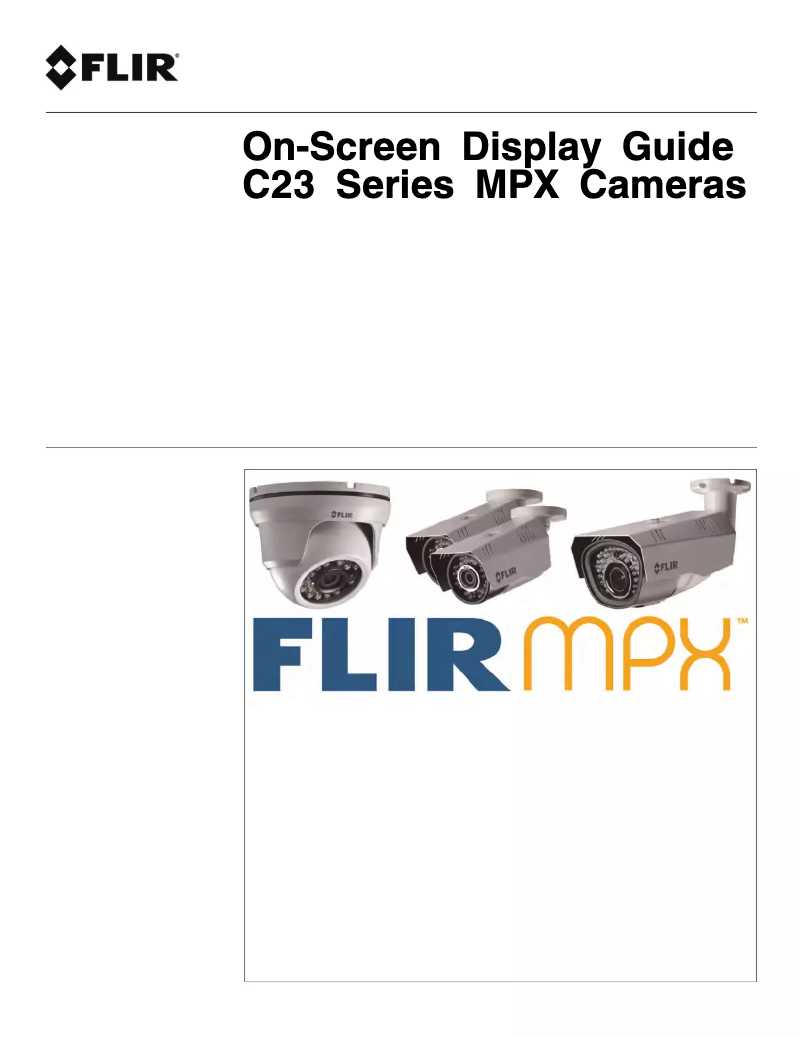Page 1 de la notice Manuel utilisateur FLIR MPX C233EC