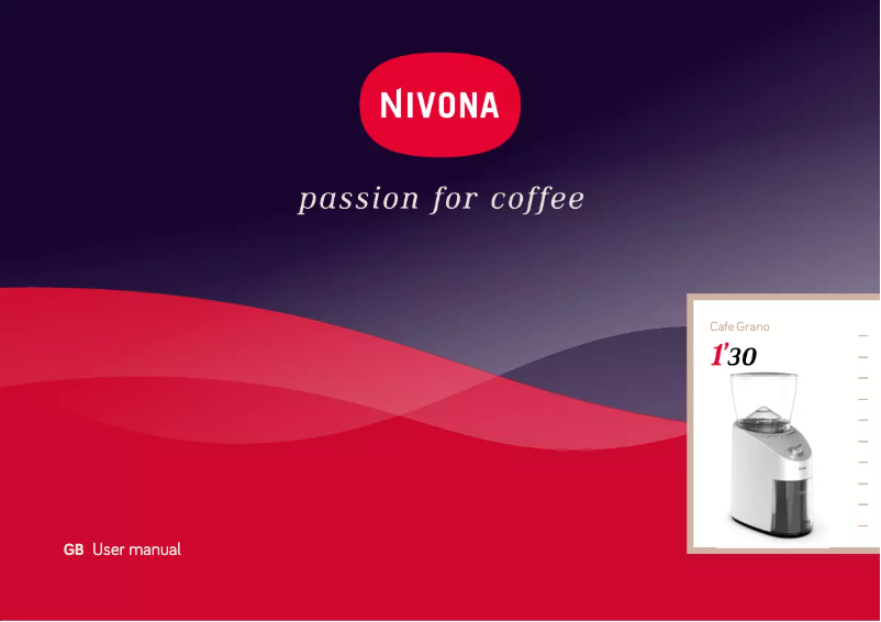 Page 1 de la notice Manuel utilisateur Nivona CafeGrano 130