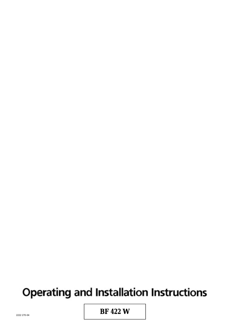 Página 1 del manual Manual de usuario Tricity Bendix BF422W