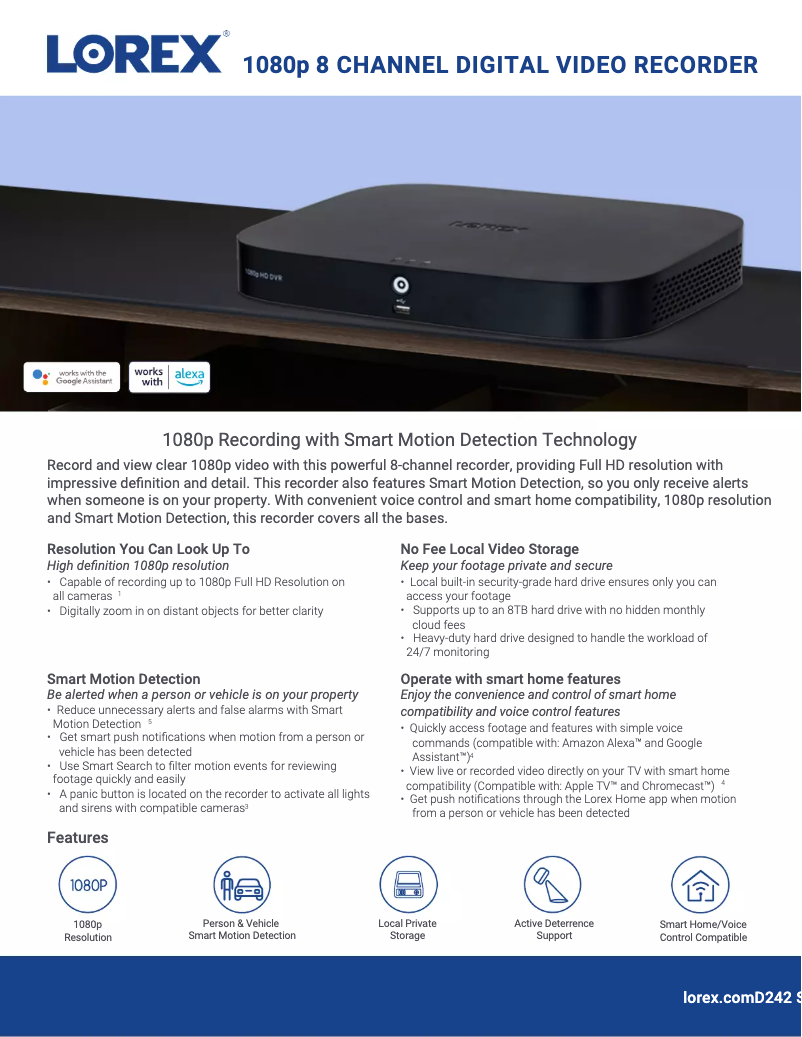 Page 1 de la notice Fiche technique Lorex MCBL-60BNC5PK2B