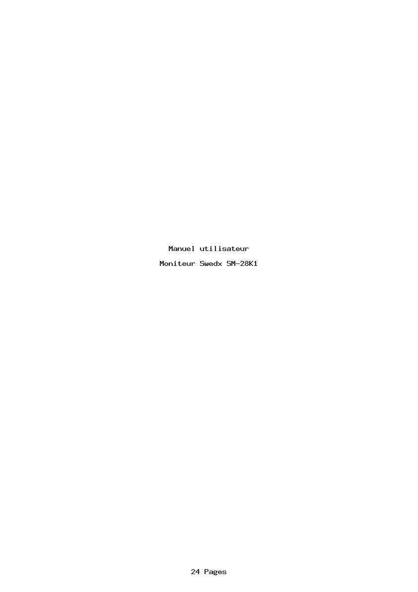 Page 1 de la notice Manuel utilisateur Swedx SM-28K1