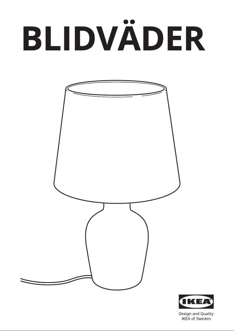 Page 1 de la notice Manuel utilisateur Ikea BLIDVÄDER 805.141.66