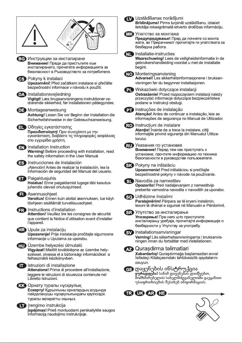 Page 1 de la notice Guide d'installation Electrolux EW6S504WP