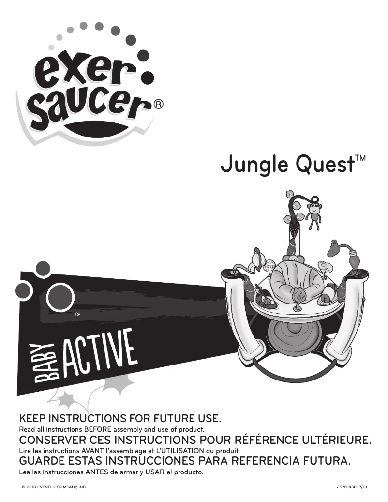 Page 1 de la notice Manuel utilisateur Exersaucer Jungle Quest