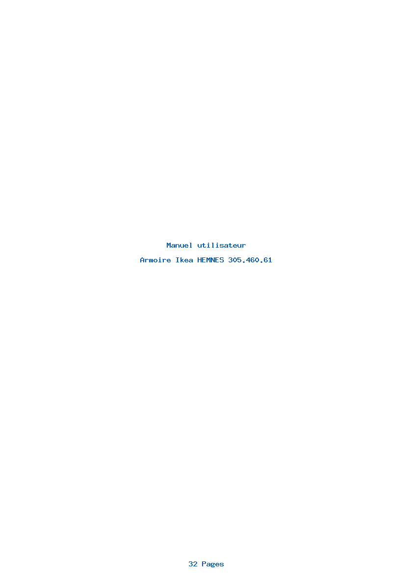 Page 1 de la notice Manuel utilisateur Ikea HEMNES 305.460.61