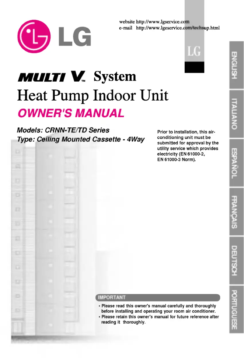 Página 1 del manual Manual de usuario LG CRNN426TDA0
