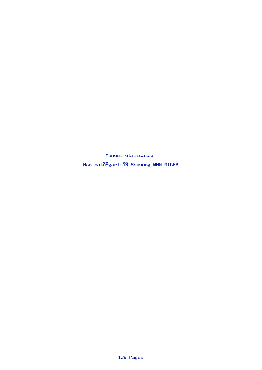 Page 1 de la notice Manuel utilisateur Samsung WMN-M15EB