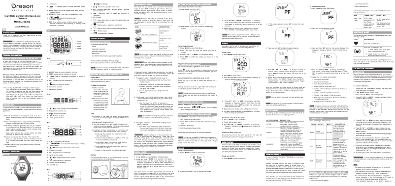 Page 1 de la notice Manuel utilisateur Oregon Scientific SE302