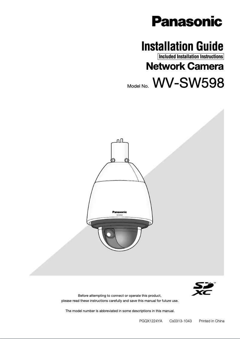 Página 1 del manual Manual de usuario Panasonic WV-SW598