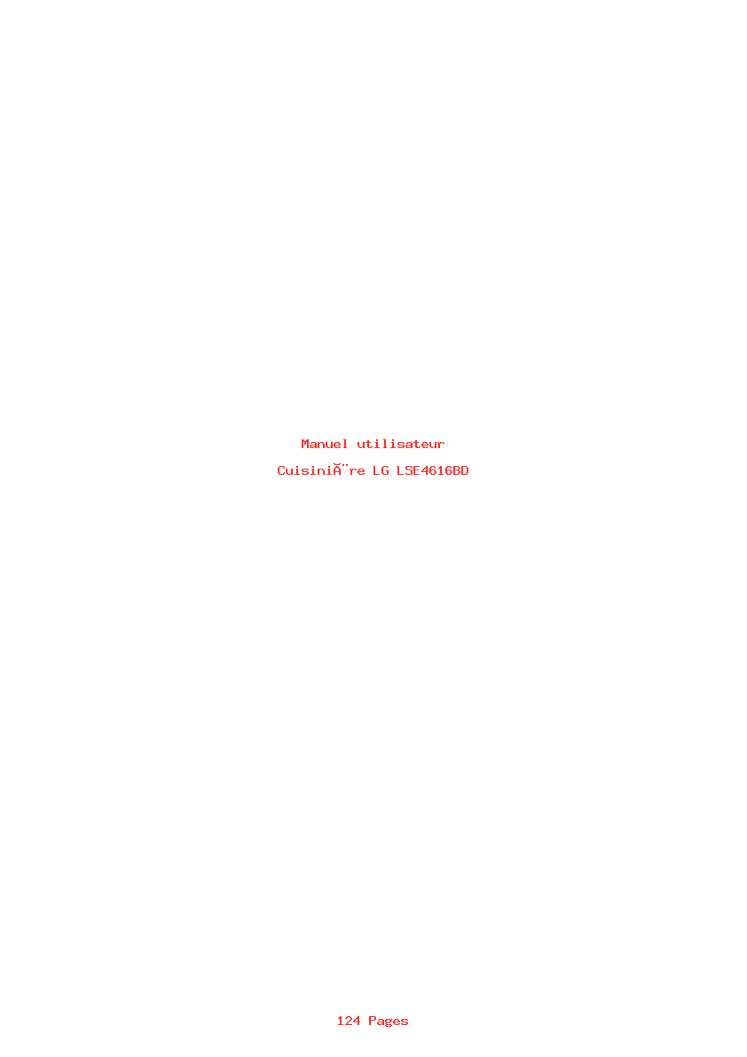 Page 1 de la notice Manuel utilisateur LG LSE4616BD