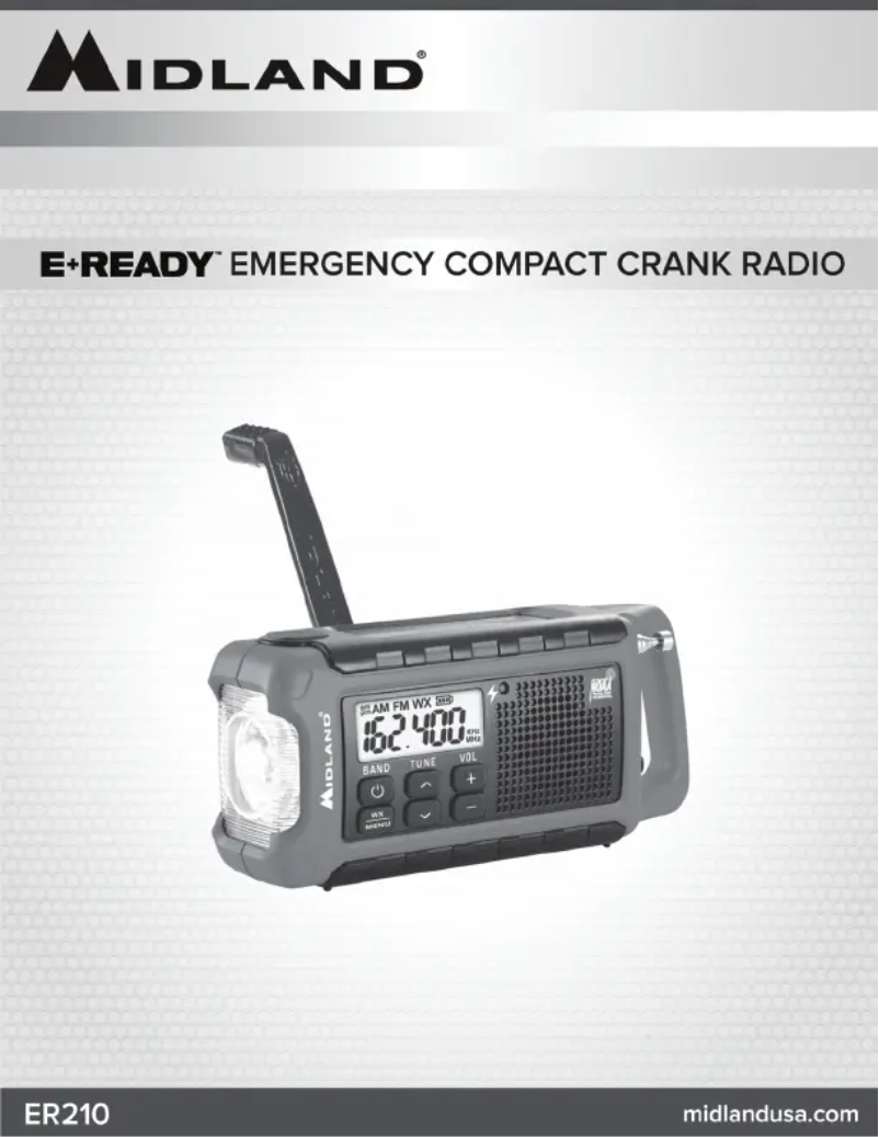 Page 1 de la notice Manuel utilisateur Midland E+READY ER210