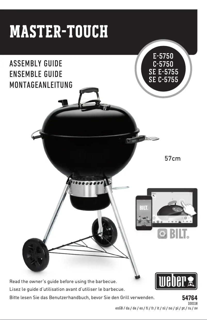 Page 1 de la notice Manuel utilisateur Weber Master Touch GBS E-5750
