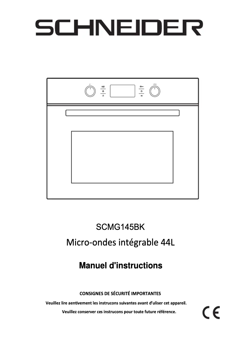 Page 1 de la notice Manuel utilisateur Schneider SCMG145BK