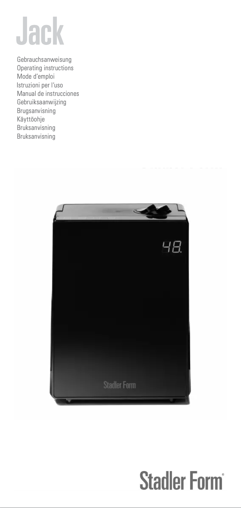 Page 1 de la notice Manuel utilisateur Stadler Form Jack