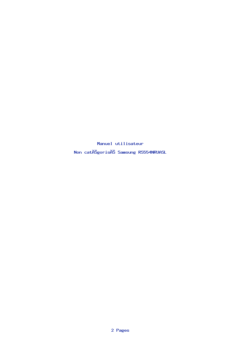 Page 1 de la notice Manuel utilisateur Samsung RS554NRUASL
