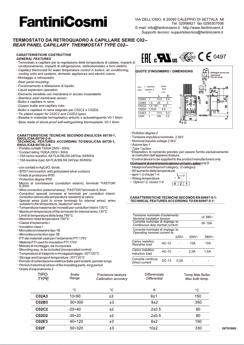 Page 1 de la notice Manuel utilisateur Fantini Cosmi C02