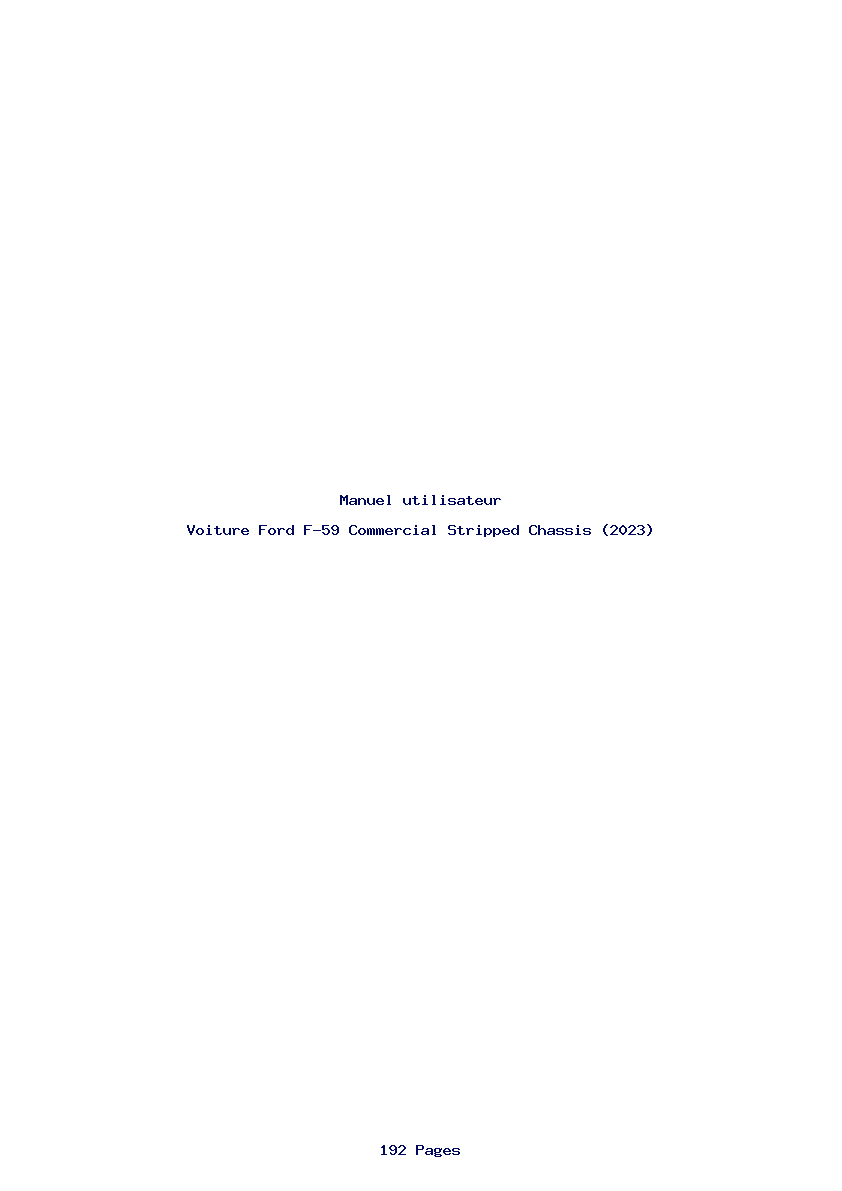 Page 1 de la notice Manuel utilisateur Ford F-59 Commercial Stripped Chassis (2023)