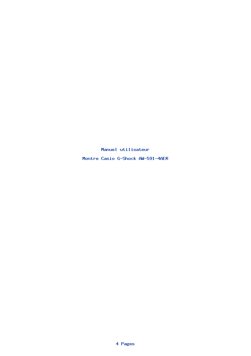 Page 1 de la notice Manuel utilisateur Casio G-Shock AW-591-4AER