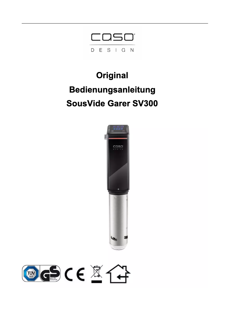 Página 1 del manual Manual de usuario Caso SousVide SV300