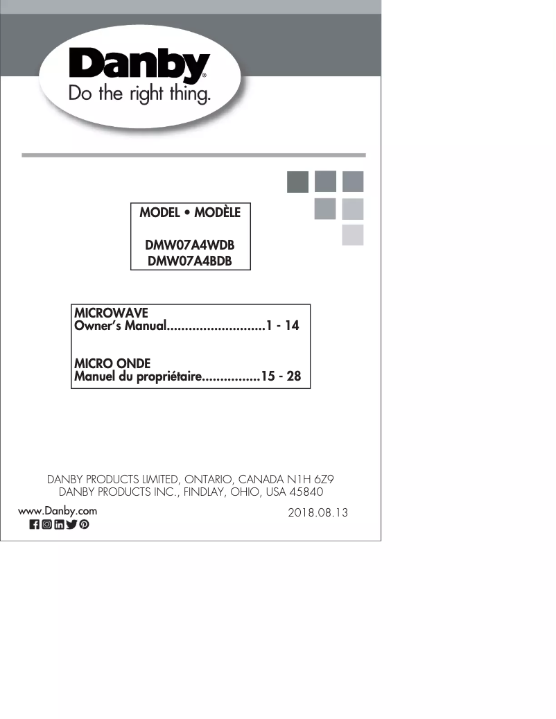 Página 1 del manual Manual de usuario Danby DMW07A4BDB