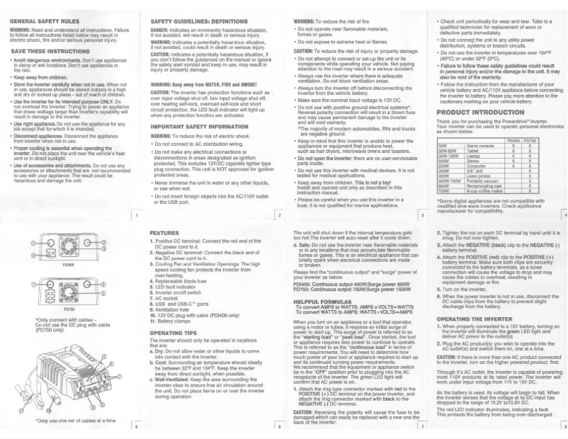 Page 1 de la notice Manuel utilisateur PowerDrive PD750
