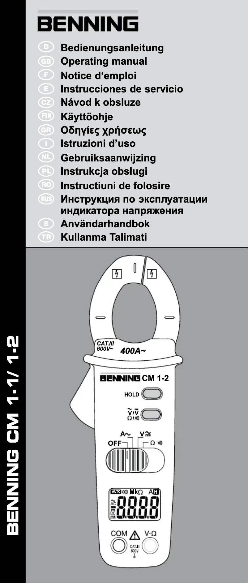 Página 1 del manual Manual de usuario BENNING CM 1-2