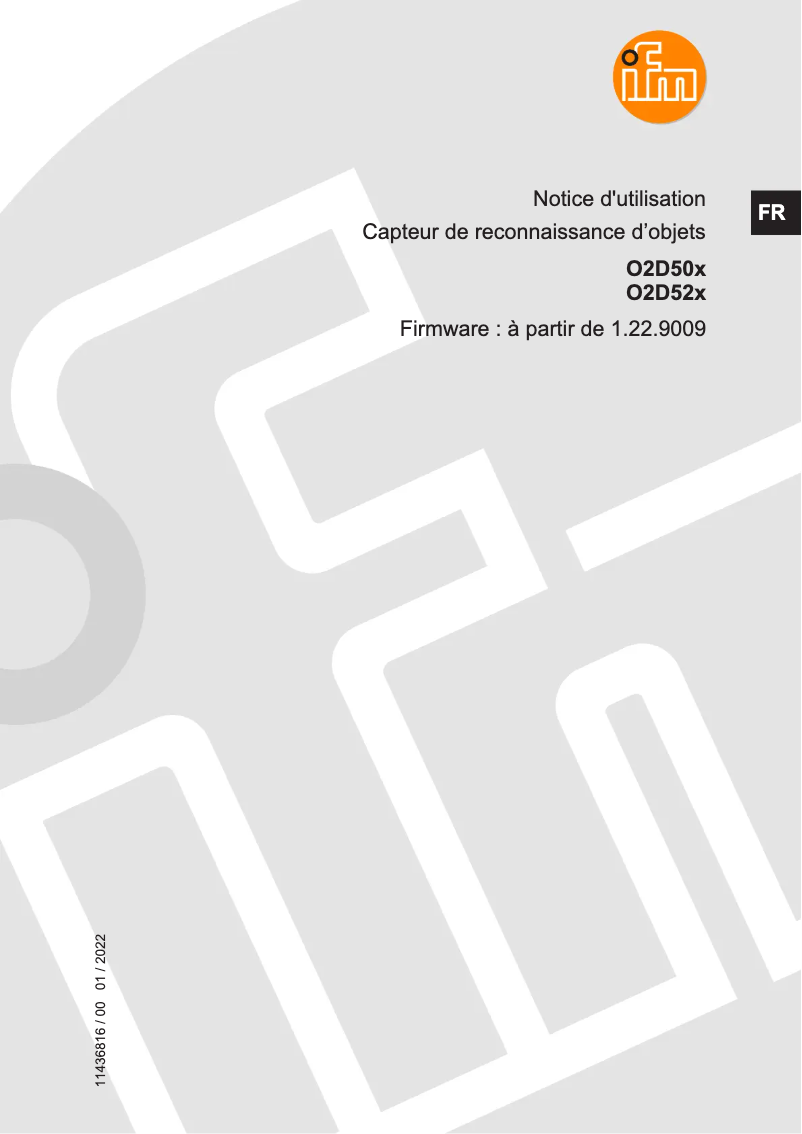 Page 1 de la notice Manuel utilisateur IFM O2D502