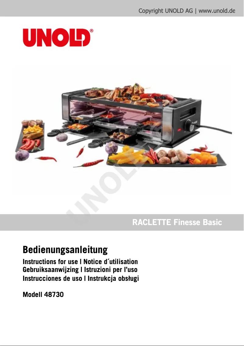 Page 1 de la notice Manuel utilisateur Unold Finesse Basic 48730