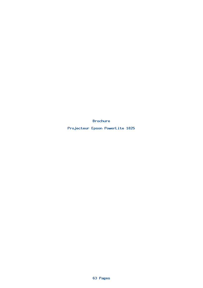 Page 1 de la notice Brochure Epson PowerLite 1825