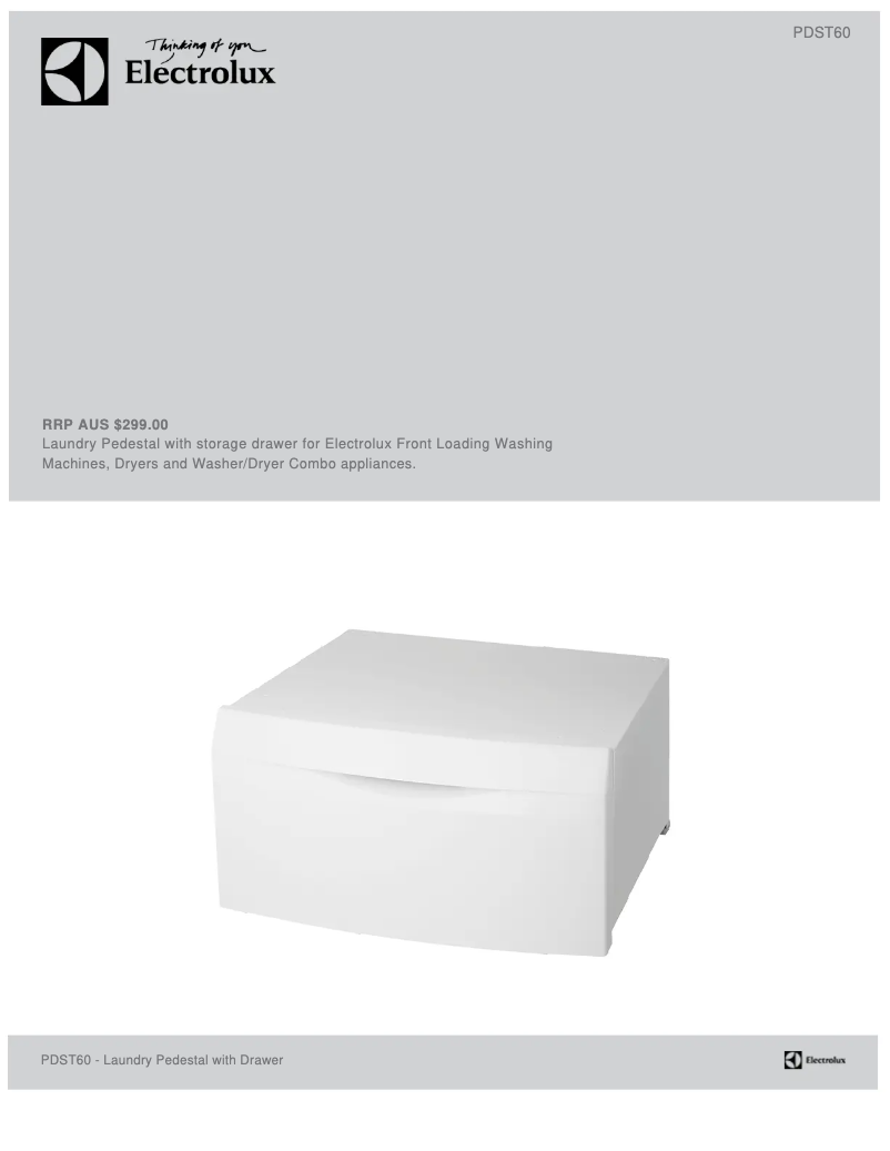 Página 1 del manual Ficha técnica Electrolux PDST60