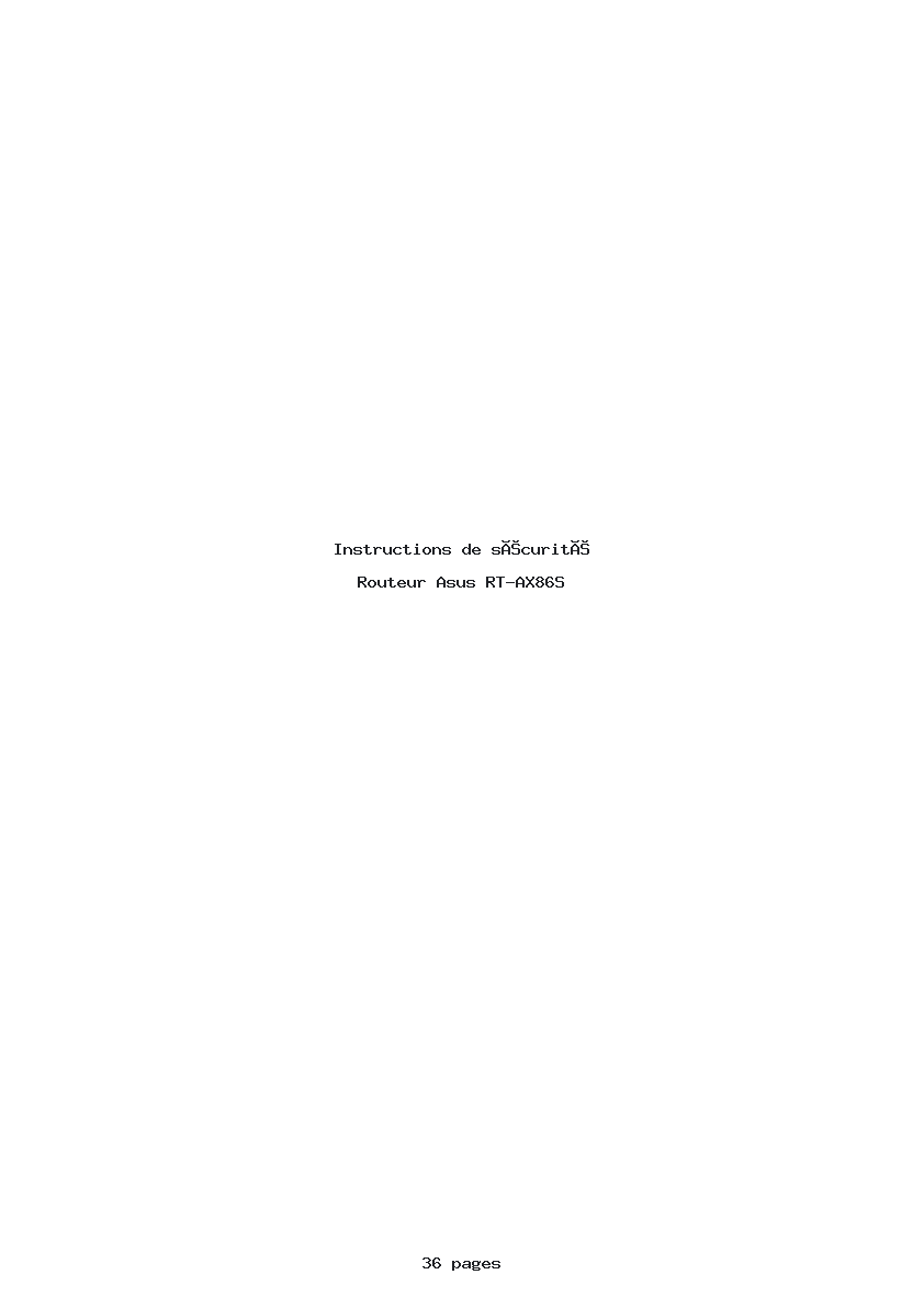 Page 1 de la notice Instructions de sécurité Asus RT-AX86S