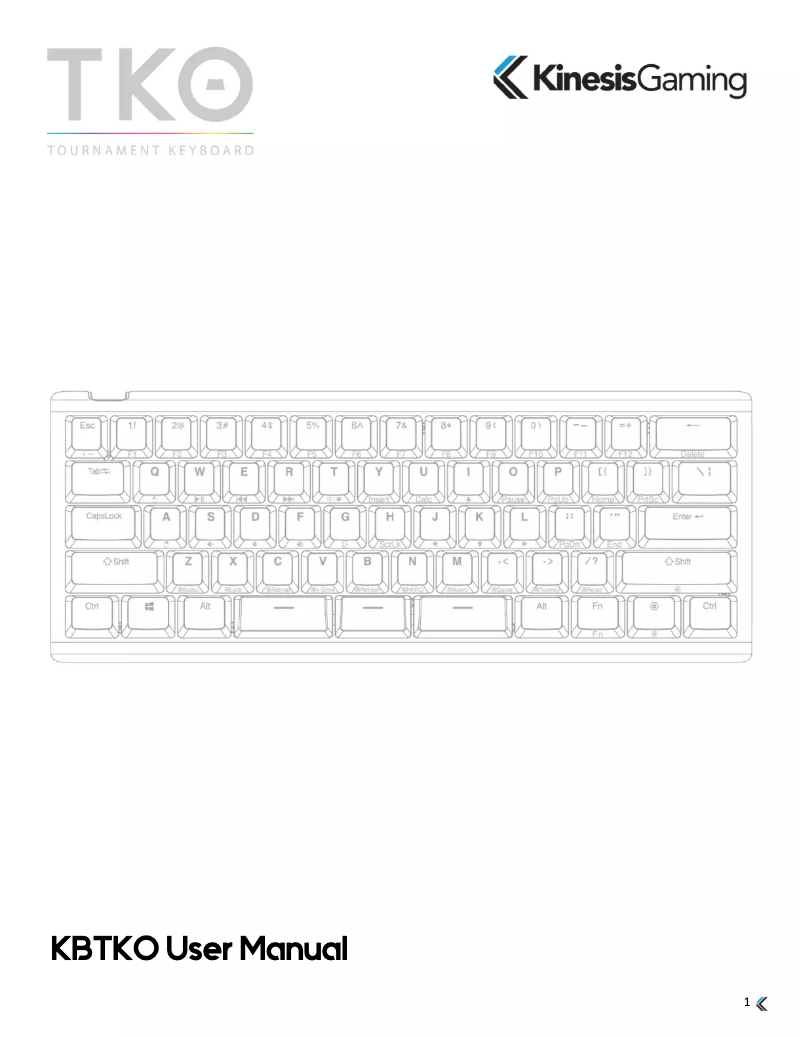 Page 1 de la notice Manuel utilisateur Kinesis TKO