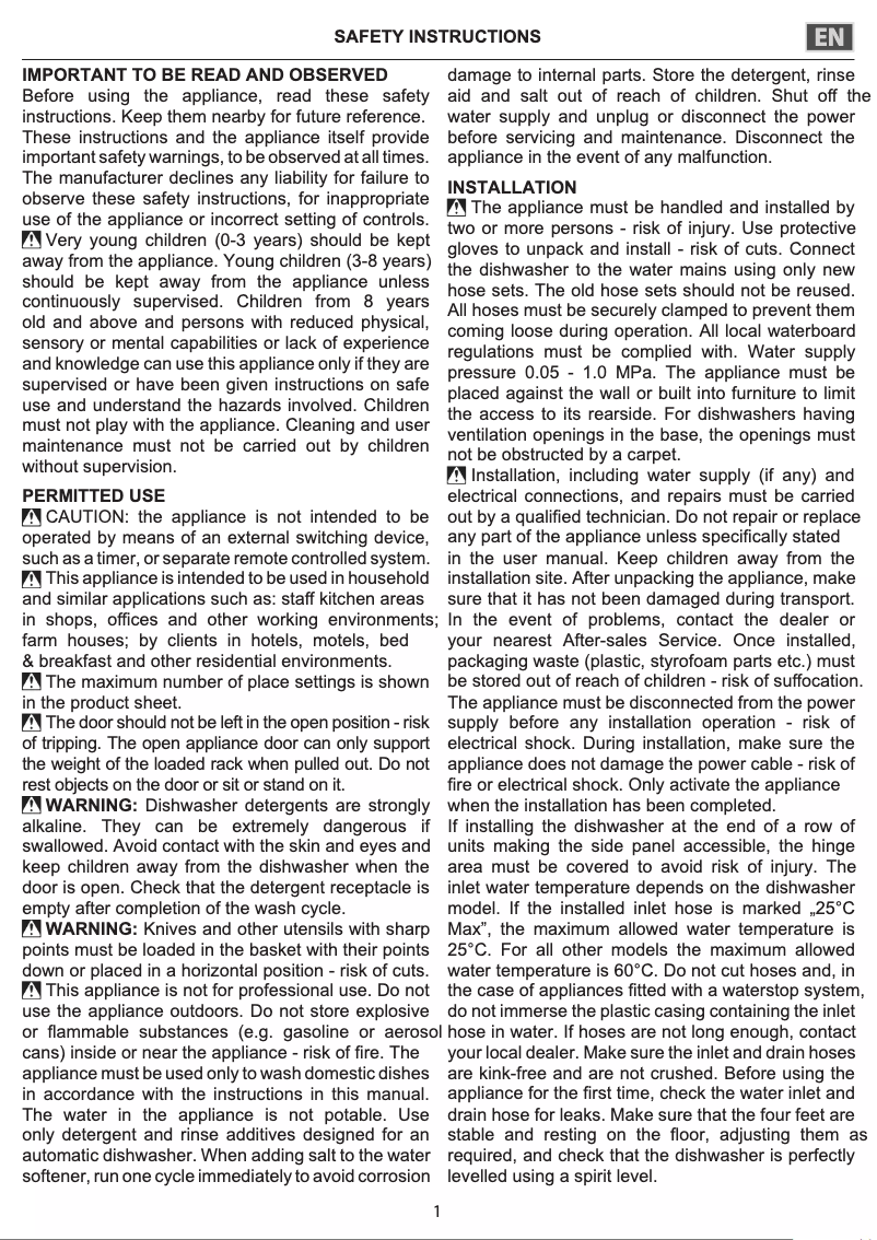 Página 1 del manual Instrucciones / montaje Hotpoint HIC 3O33 WLEG