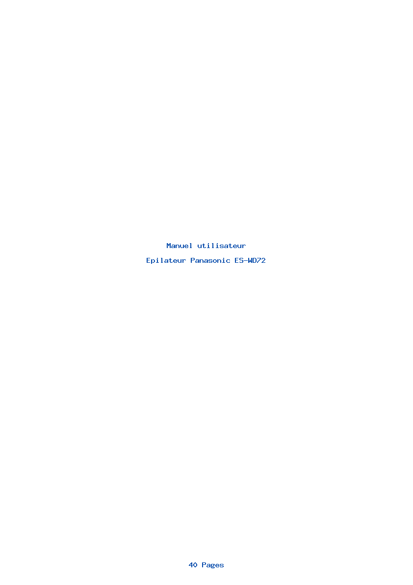 Page 1 de la notice Manuel utilisateur Panasonic ES-WD72