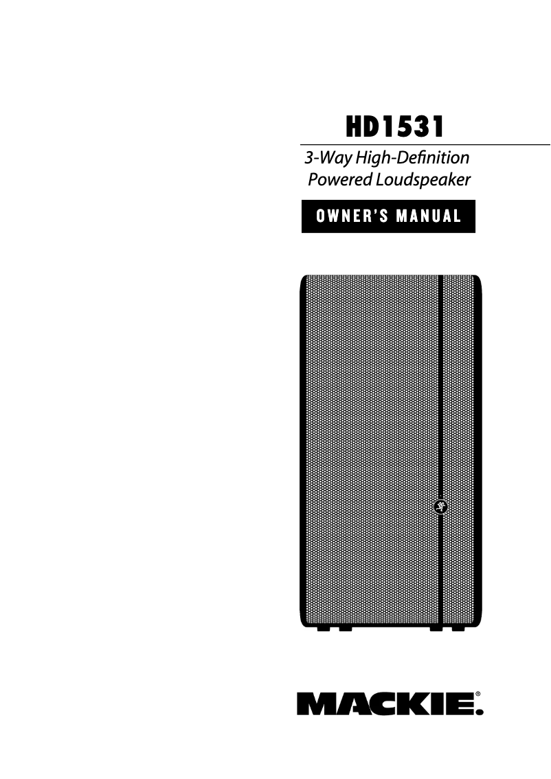 Page 1 de la notice Manuel utilisateur Mackie HD1531