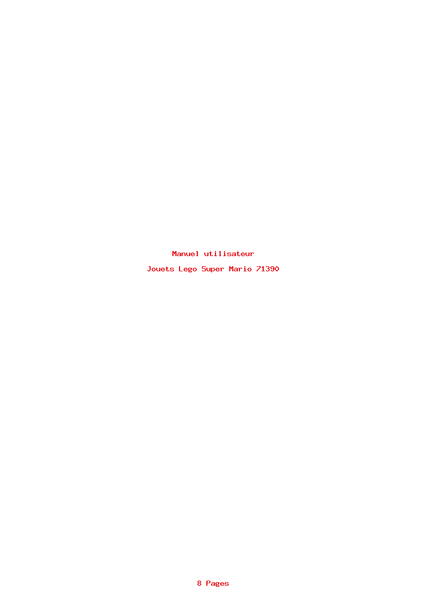 Page 1 de la notice Manuel utilisateur Lego Super Mario 71390