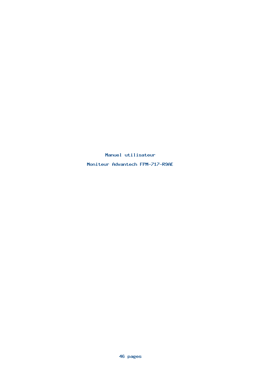 Page 1 de la notice Manuel utilisateur Advantech FPM-717-R9AE