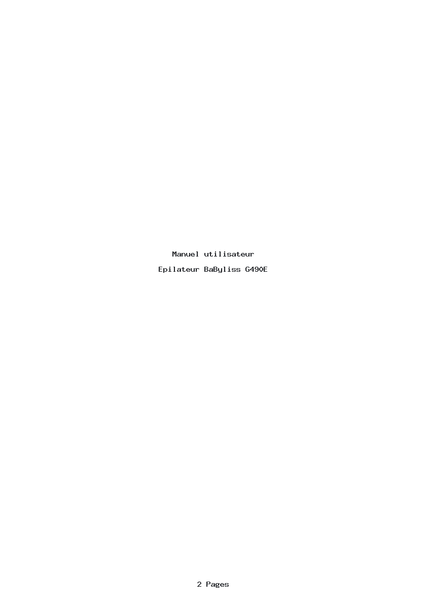 Page 1 de la notice Manuel utilisateur BaByliss G490E