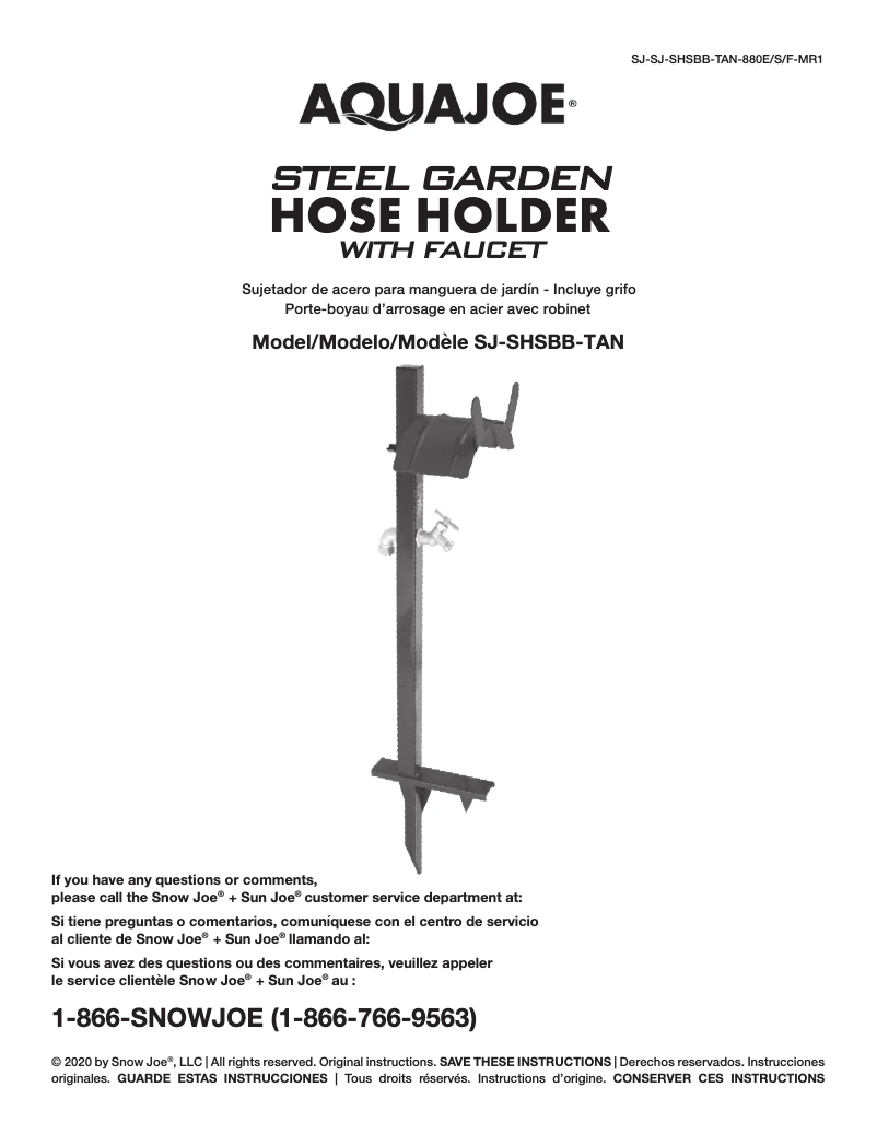 Page 1 de la notice Manuel utilisateur Aqua Joe SJ-SHSBB-TAN