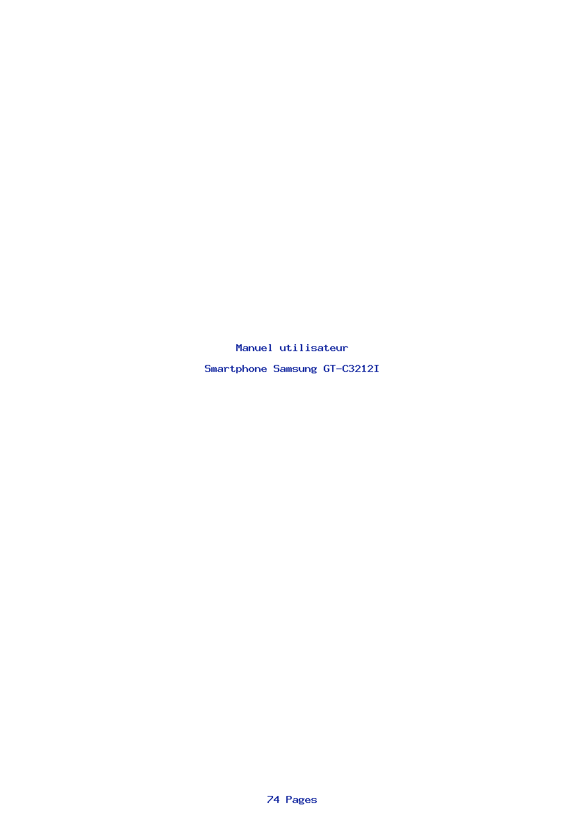Page 1 de la notice Manuel utilisateur Samsung GT-C3212I
