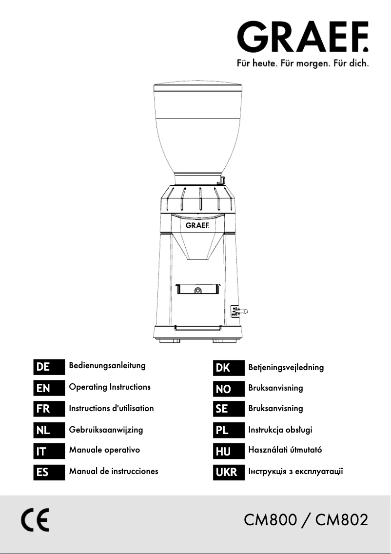 Page 1 de la notice Manuel utilisateur Graef CM 800