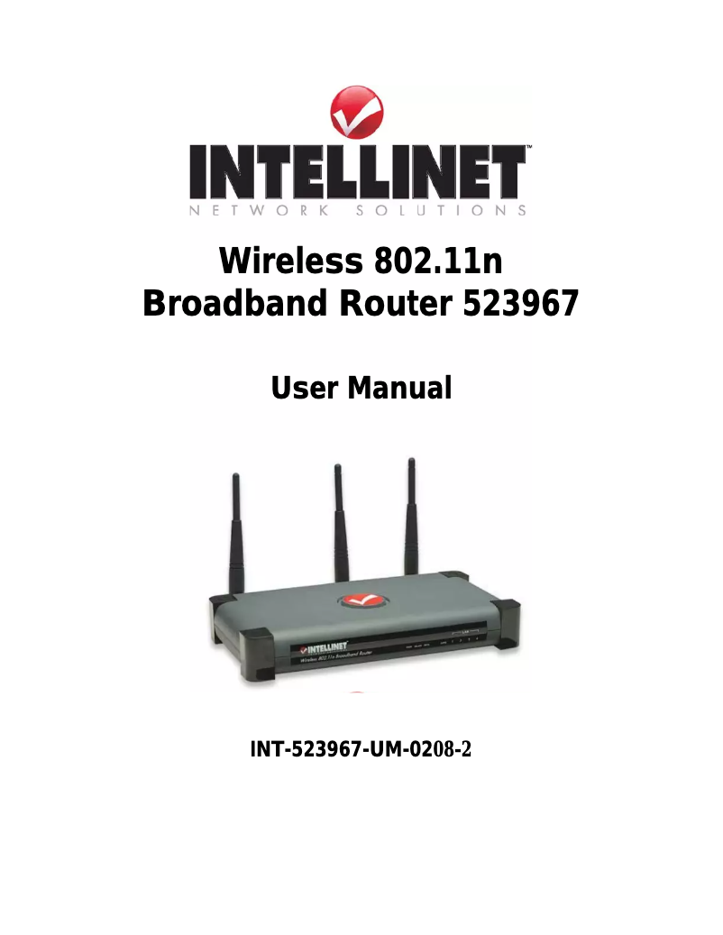 Page 1 de la notice Manuel utilisateur Intellinet Wireless Broadband Router 523967