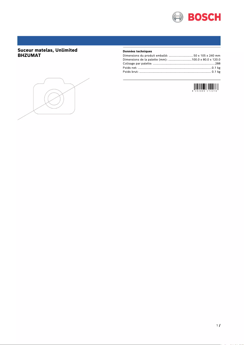 Page 1 of the manual User Manual Bosch BHZUMAT