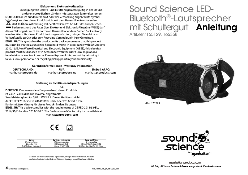 Page 1 de la notice Manuel utilisateur Manhattan 165358