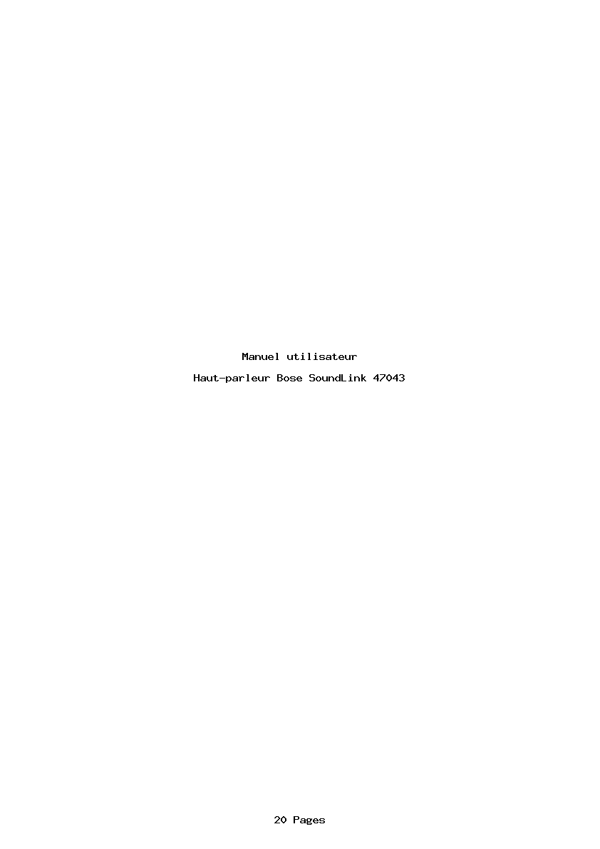 Page 1 de la notice Manuel utilisateur Bose SoundLink 47043