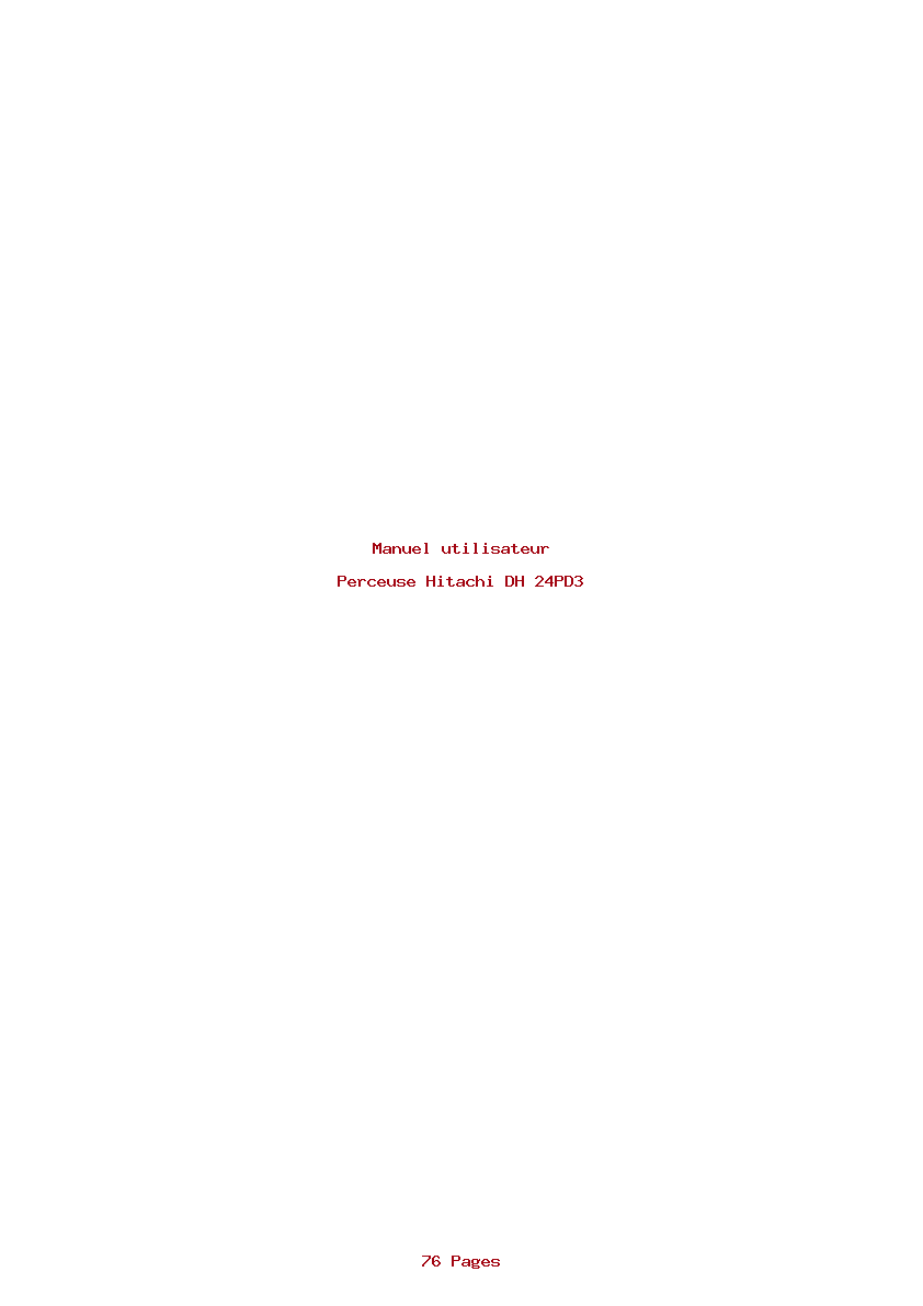 Page 1 de la notice Manuel utilisateur Hitachi DH 24PD3