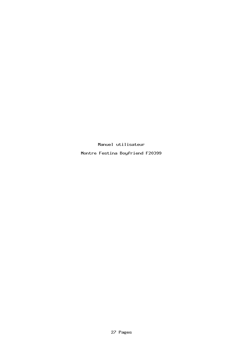 Page 1 de la notice Manuel utilisateur Festina Boyfriend F20399