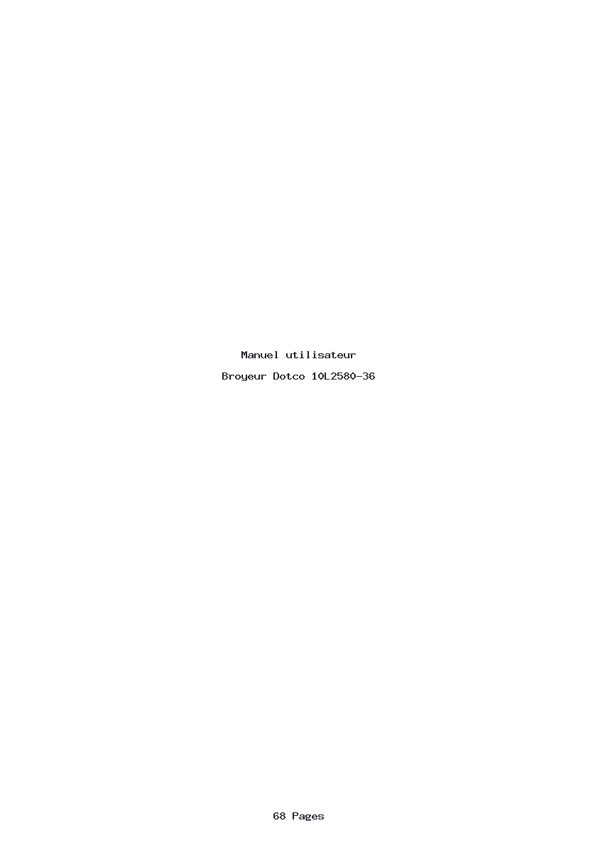 Page 1 de la notice Manuel utilisateur Dotco 10L2580-36