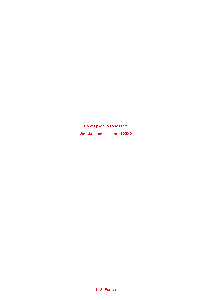Page 1 de la notice Consignes visuelles Lego Icons 10330